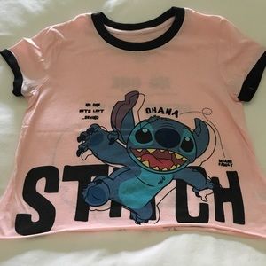 Stitch Crop Pink Top From Hot Topic Size Medium